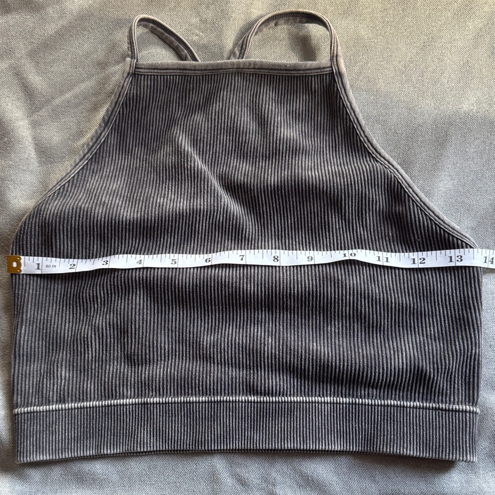 Zenana Outfitters Charcoal Ribbed Top - Picture 4 of 5